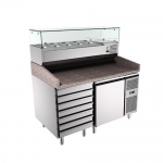 1 Door 7 Drawers Static Cooling  Pizza Prep Station