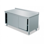 SS304 1.2m Bench Cabinet With Sliding Doors & Splashback