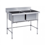 SS304 600mm Double Sinks Bench