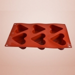036# Silicon 6 Cups Hearts Mould
