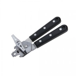 Stainless Steel Can Opener With Black Plastic Handle
