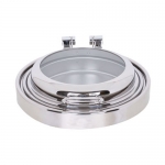 Electric Built-in Round Visible Chafing Dish With Stainless Steel Single Perforated Food Pan