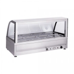 Electric 8 Pans Buffet Hot Food Display with Curved Glass