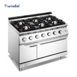 900 Series Gas Chinese Style 6-Burner Gas Range With Oven