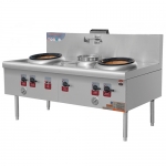 Wok Stove With 2-Burner And 1-Warmer