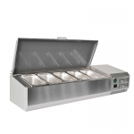 1.2m 1/3+1/2 Pan SS Cover Countertop Display Showcase