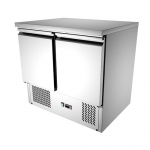 SS304  0.9m 2 Door Static Cooling Salad Work Bench