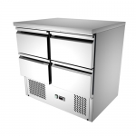 SS304 0.9m 4 Drawers Static Cooling Salad Work Bench