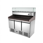 3 Door Static cooling Pizza Prep Station