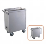 0.7mStainless Steel Electric Towel Cart With Bin
