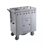4-Tank Gas Stainless Steel Soup Cart