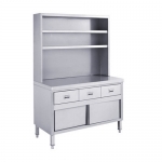 SS304 1.8m³ Bench Cabinet With Drawers & Over Shelves