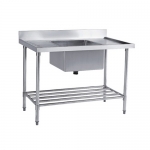 600mm Single Sink Bench With Pot Shelf