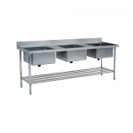 600mm Triple Sinks Bench With Pot Shelf