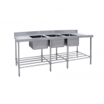 700mm Triple Sinks Bench With Pot Shelf