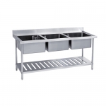 600mm Triple Sinks Bench With Under Shelf