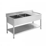 600mm Double Sinks Bench With Under Shelf