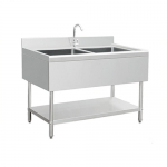 1.2m Double Sinks Bench With Under Shelf