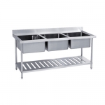 SS304 1.2m European Style Double Sinks Bench
