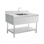SS304 European Style Single Sink Bench With Splashback