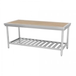1.8m Wooden Board Work Bench With Slotted Undershelf