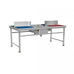 2.0m Stainless Steel Preparing Work Bench With Double Sinks