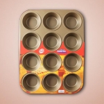 Large Golden 12-Cup Baking Pan