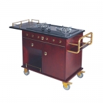 Wooden Flame Cooking Cart With Marble Top