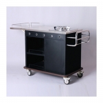 Stainless Steel Wooden Flame Cooking Cart