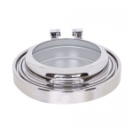 Electric Built-in Round Visible Chafing Dish With Stainless Steel Single Perforated Food Pan