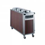 3-Holder Wood Grain Heated Plate Trolley