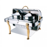 Rectangle Roll Top Soup Station With Designe Golden Legs