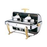 Rectangle Roll Top Soup Station With Golden Legs