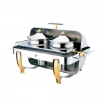 Rectangle Classic Model Roll Top Soup Station With Golden Legs
