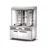 8 Burners Gas Shawarma Machine with Cabinet
