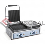 Double Head Top & Bottom Both Grooved Panini Grill